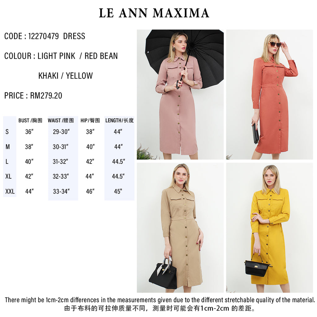 Button Down Utility Midi Dress