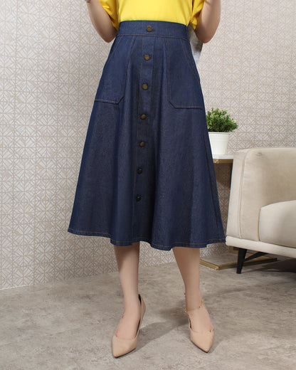 Mia Button Front A-line Skirts