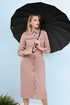 Button Down Utility Midi Dress