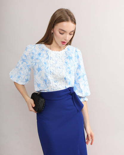 Vivien Round Neck Puff Sleeve Blouse