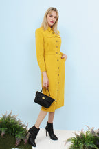 Button Down Utility Midi Dress