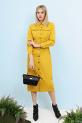 Button Down Utility Midi Dress