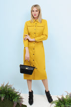 Button Down Utility Midi Dress