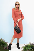 Button Down Utility Midi Dress