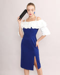 Off Shoulder Ruffle Midi Dress