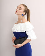 Off Shoulder Ruffle Midi Dress