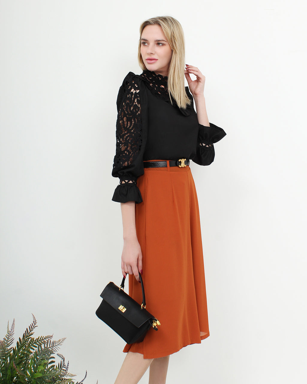 Chiffon Flare Wide Leg Pants