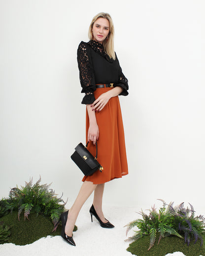 Chiffon Double Layer Flare Leg Palazzo Pants