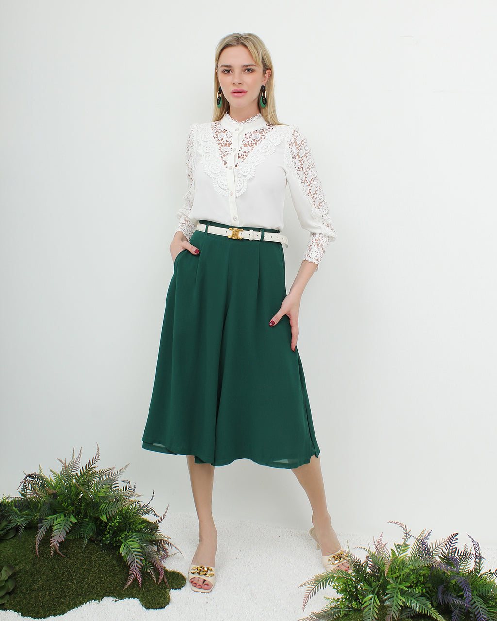 Chiffon Flare Wide Leg Pants