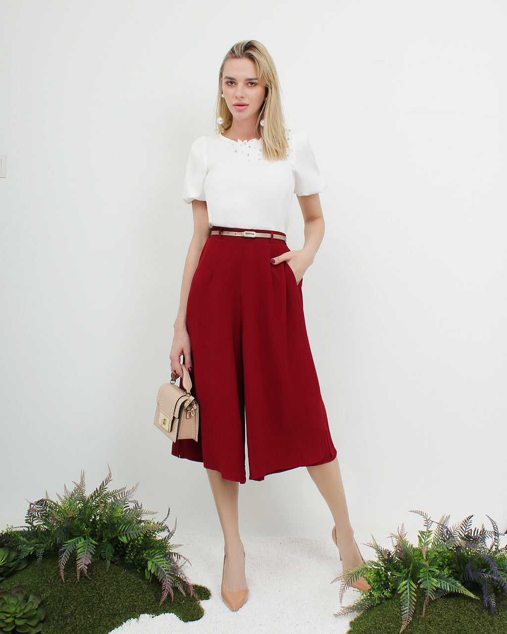 Chiffon Flare Wide Leg Pants