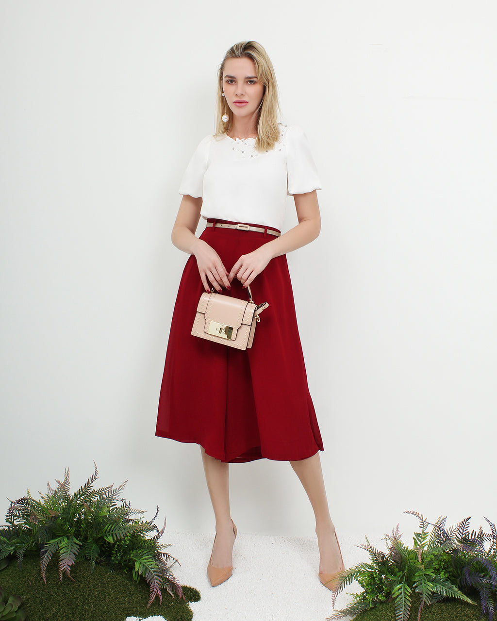 Chiffon Flare Wide Leg Pants
