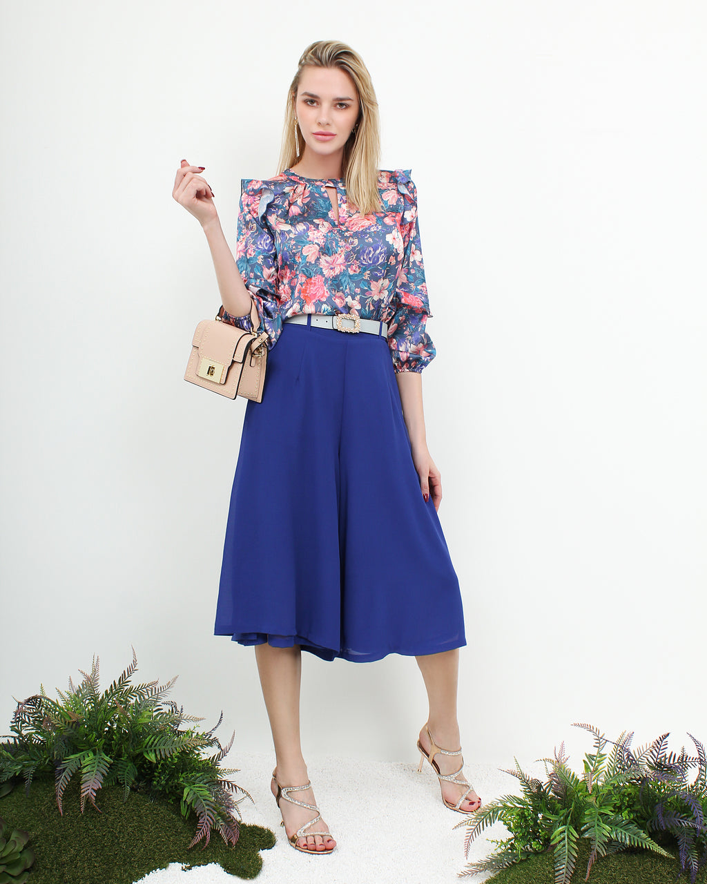 Chiffon Flare Wide Leg Pants