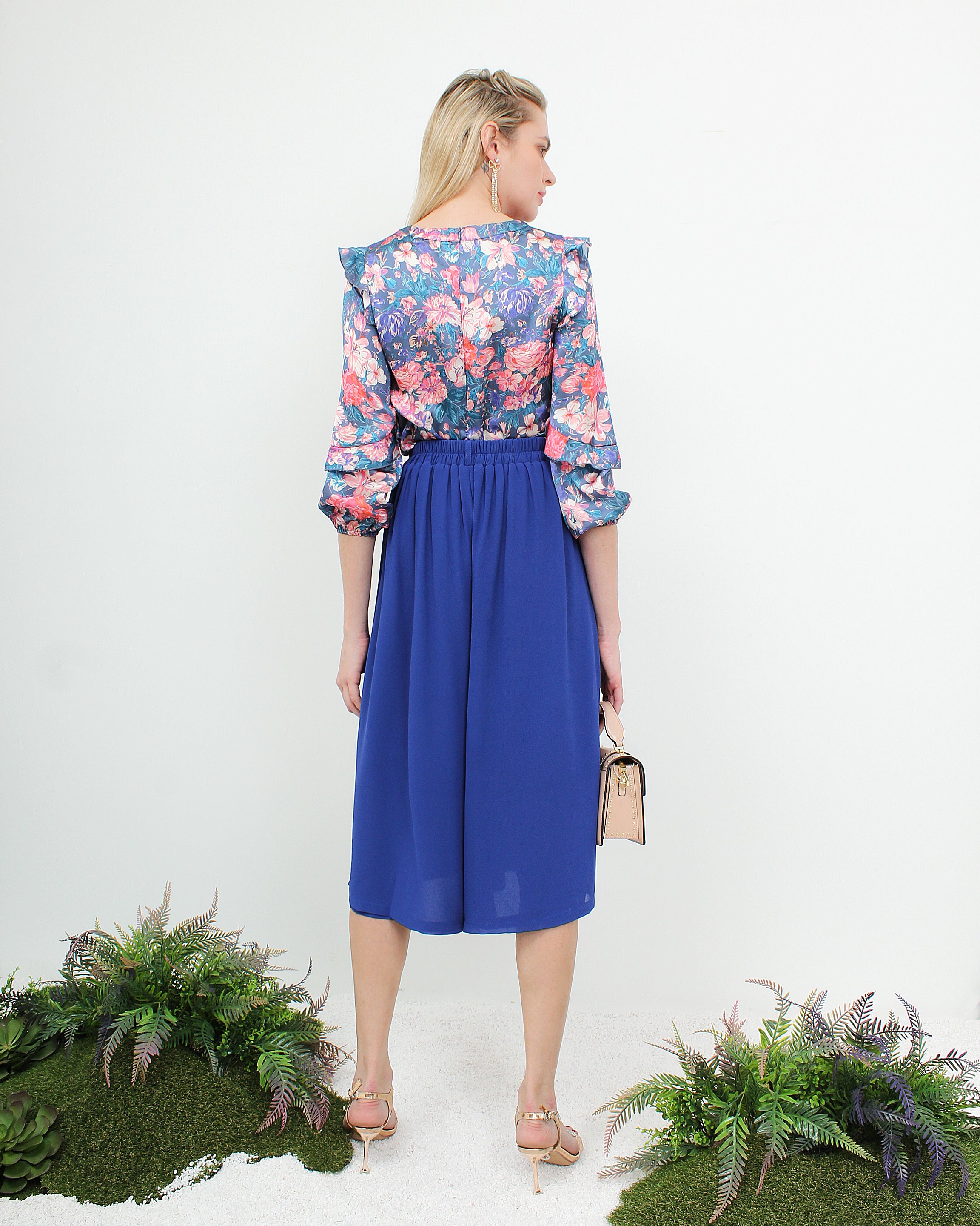 Chiffon Flare Wide Leg Pants