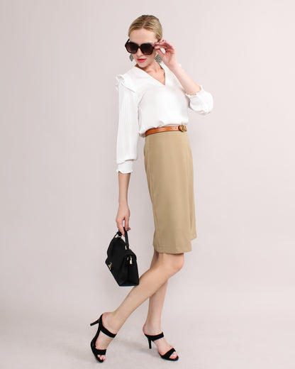Liana Side Split Hem Pencil Skirt