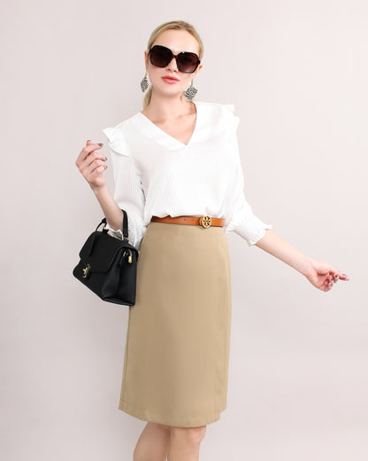 Liana Side Split Hem Pencil Skirt