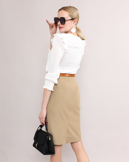 Liana Side Split Hem Pencil Skirt