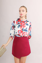 Qing Tian Satin Cheongsam Blouse