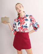 Qing Tian Satin Cheongsam Blouse