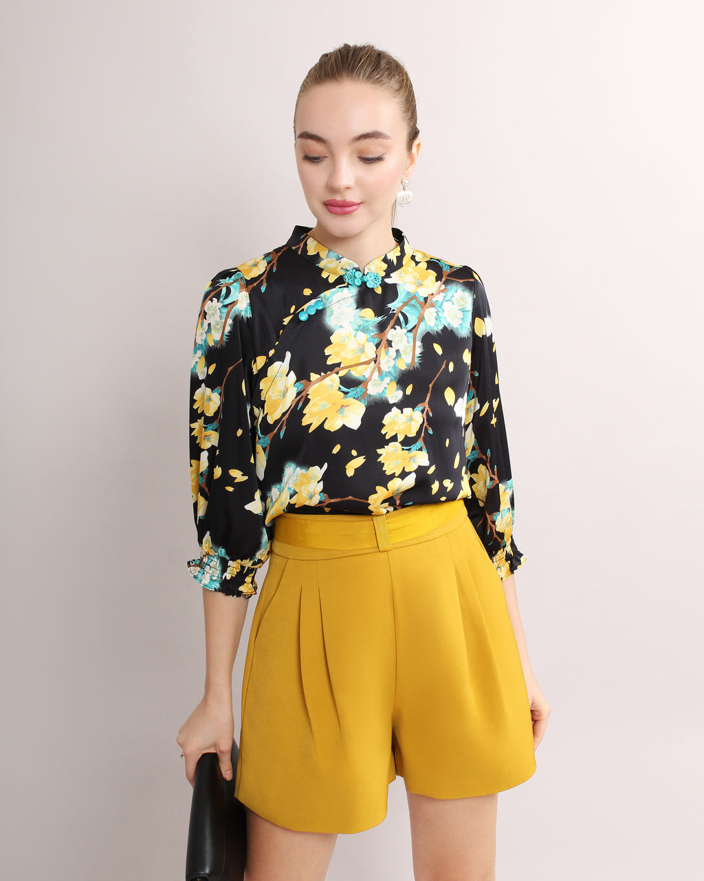 Qing Tian Satin Cheongsam Blouse