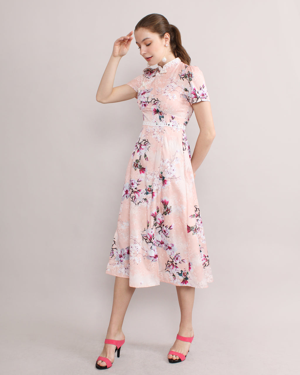 Lan Ya Frog Button Mandarin Collar Dress