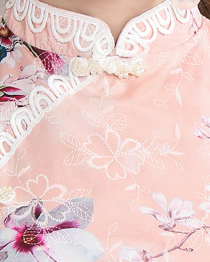 Mae Pearl Frog Button Mandarin Collar Dress