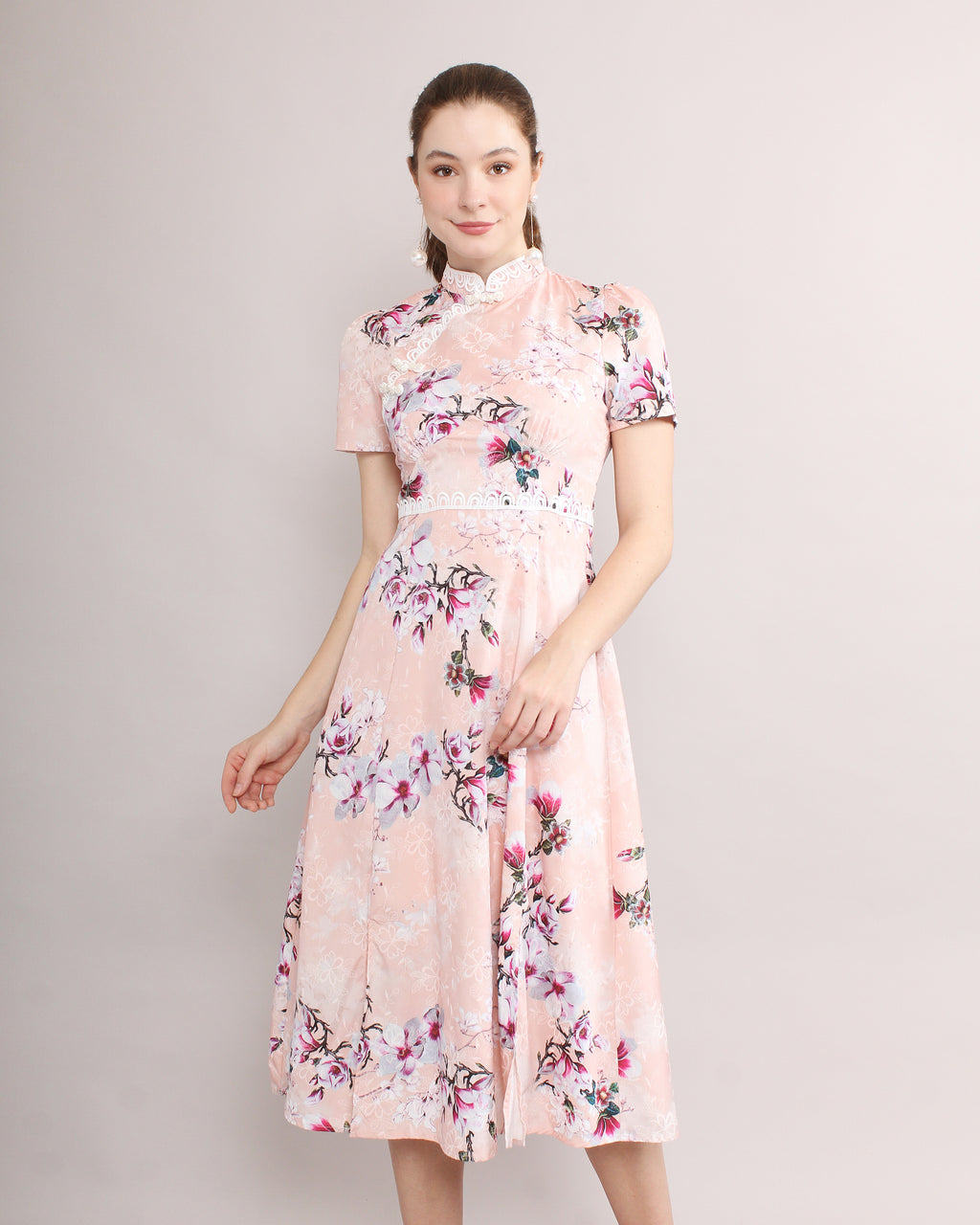 Lan Ya Frog Button Mandarin Collar Dress