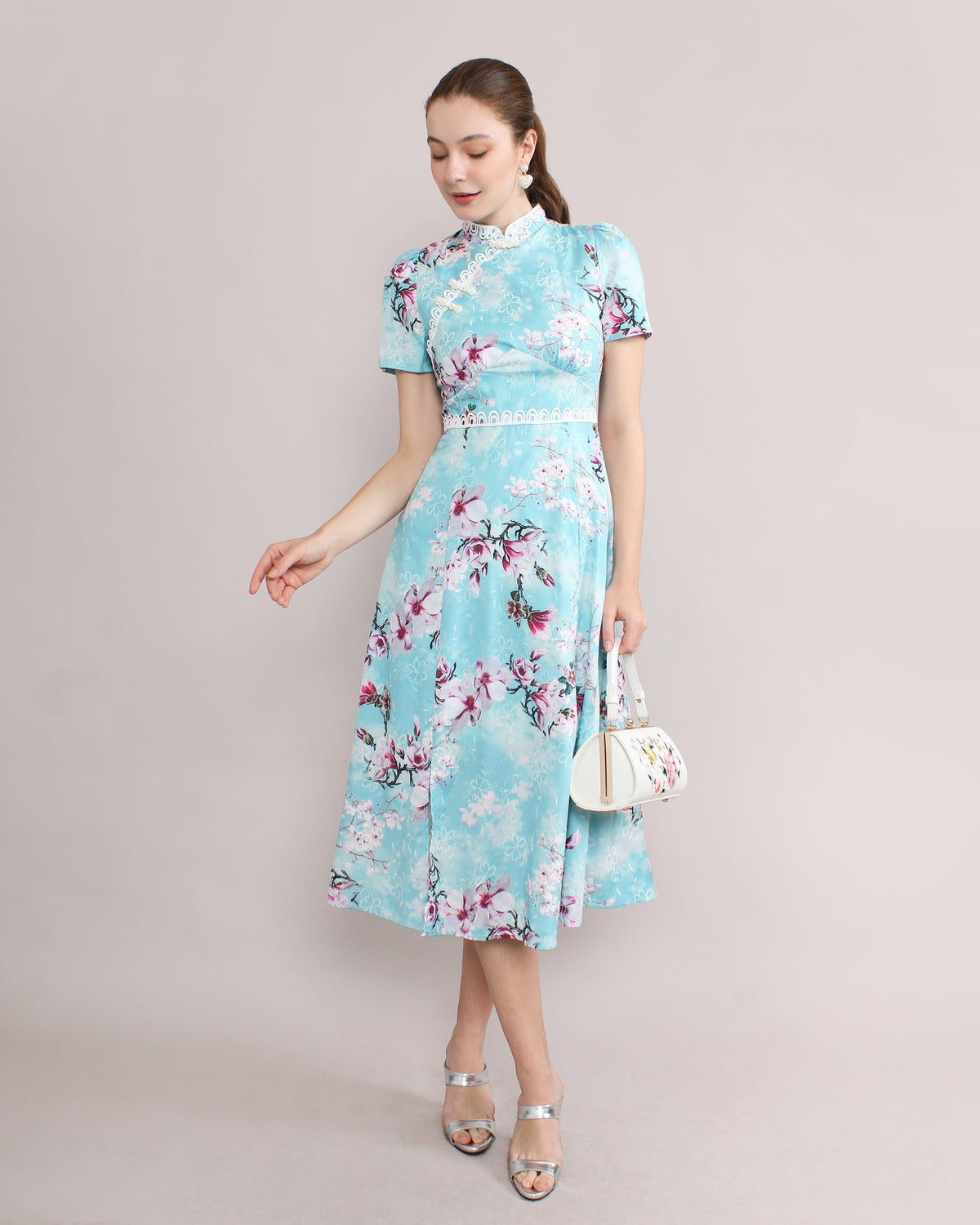 Lan Ya Frog Button Mandarin Collar Dress