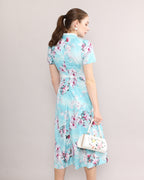 Lan Ya Frog Button Mandarin Collar Dress