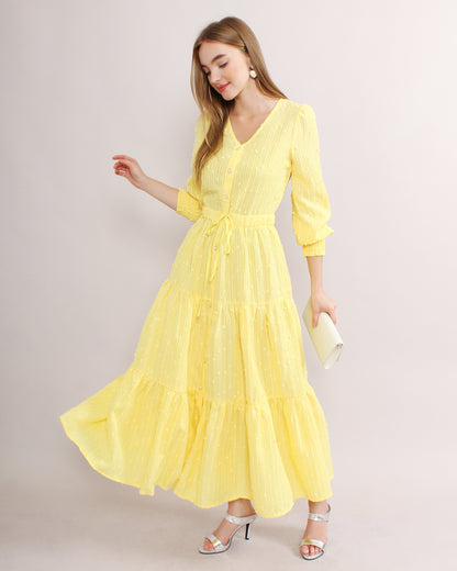 Elegant Maxi Summer Button Front Dress