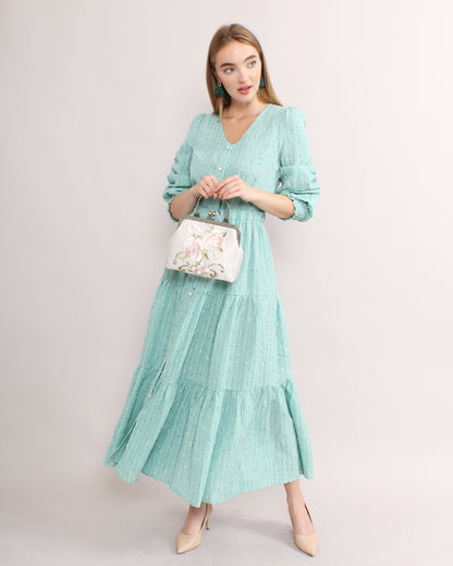 Elegant Maxi Summer Button Front Dress