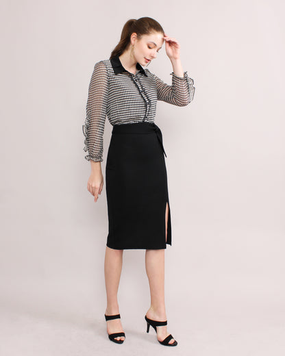 Lorelei Wrap Buckled Side Split Pencil Skirt