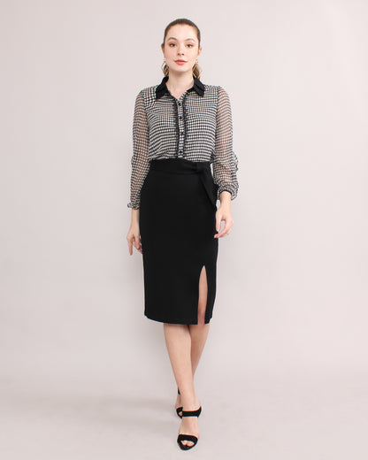 Lorelei Wrap Buckled Side Split Pencil Skirt
