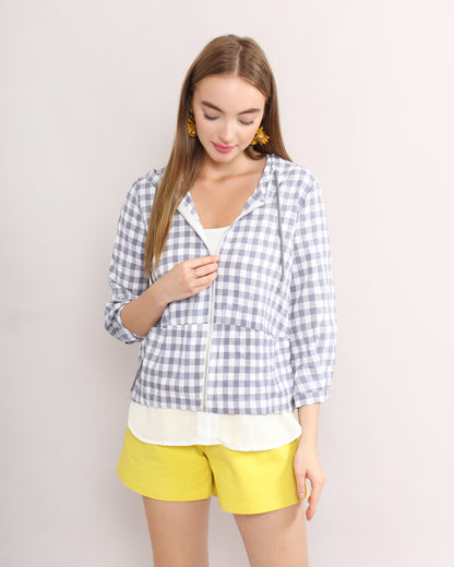 Casual Checkered Pattern Loose Jacket
