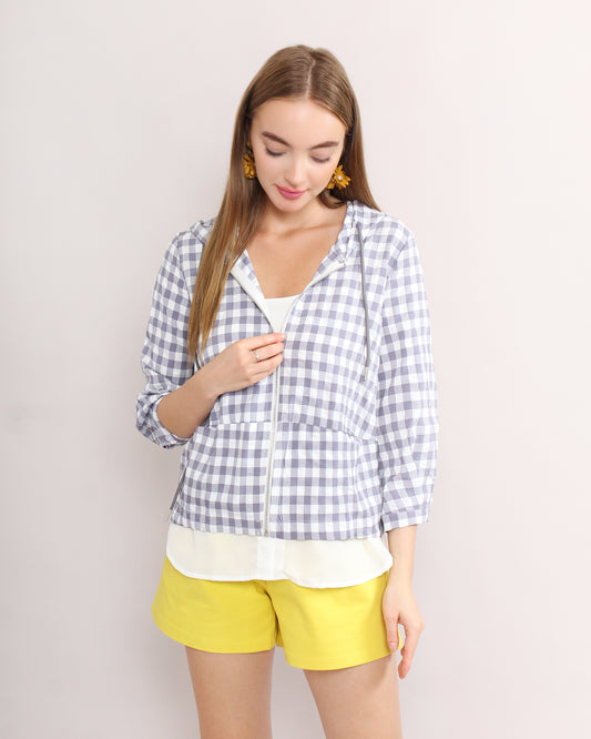 Casual Checkered Pattern Loose Jacket