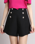 High Waist Buttoned Shorts