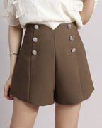 High Waist Buttoned Shorts