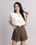 High Waist Buttoned Shorts