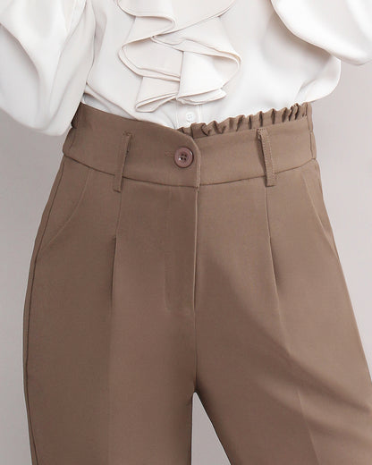 Suit Detail Pleated Waist Pants