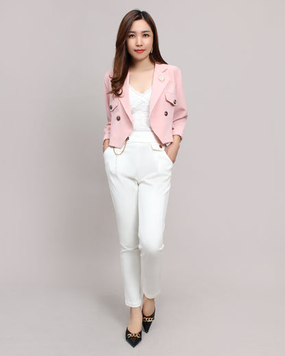 Yasmin Double-Breasted Cropped Blazer