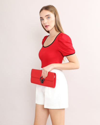 Casual Sccop Neck Fitted Blouse