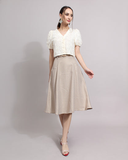 Odette A-Line Flare Checkered Skirt