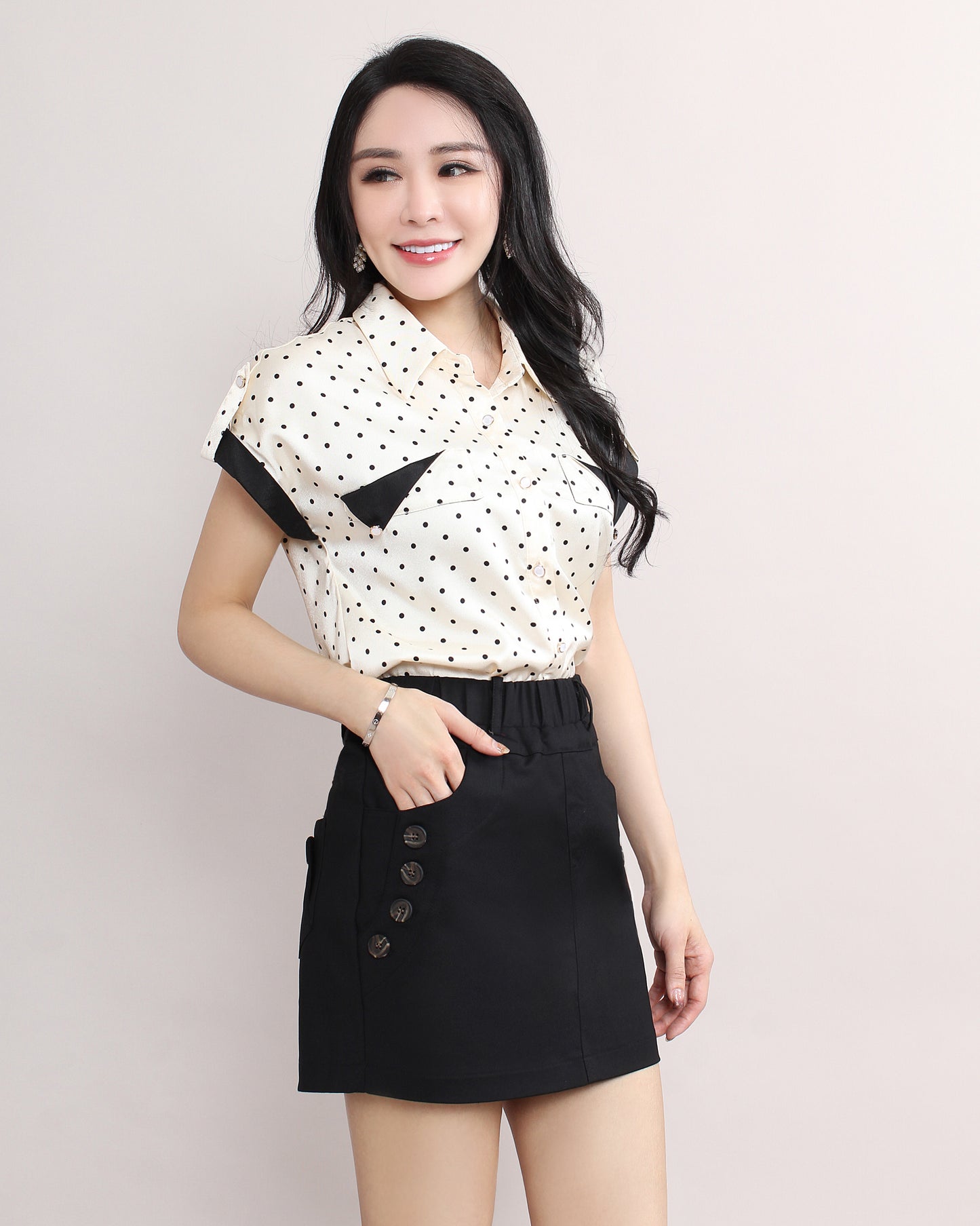 Casual Elastic Waist Cargo Mini Skirt