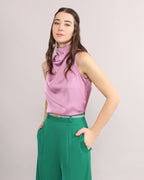 Satin Turtle Neck Top