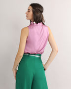 Satin Turtle Neck Top