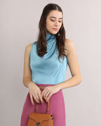 Satin Turtle Neck Top