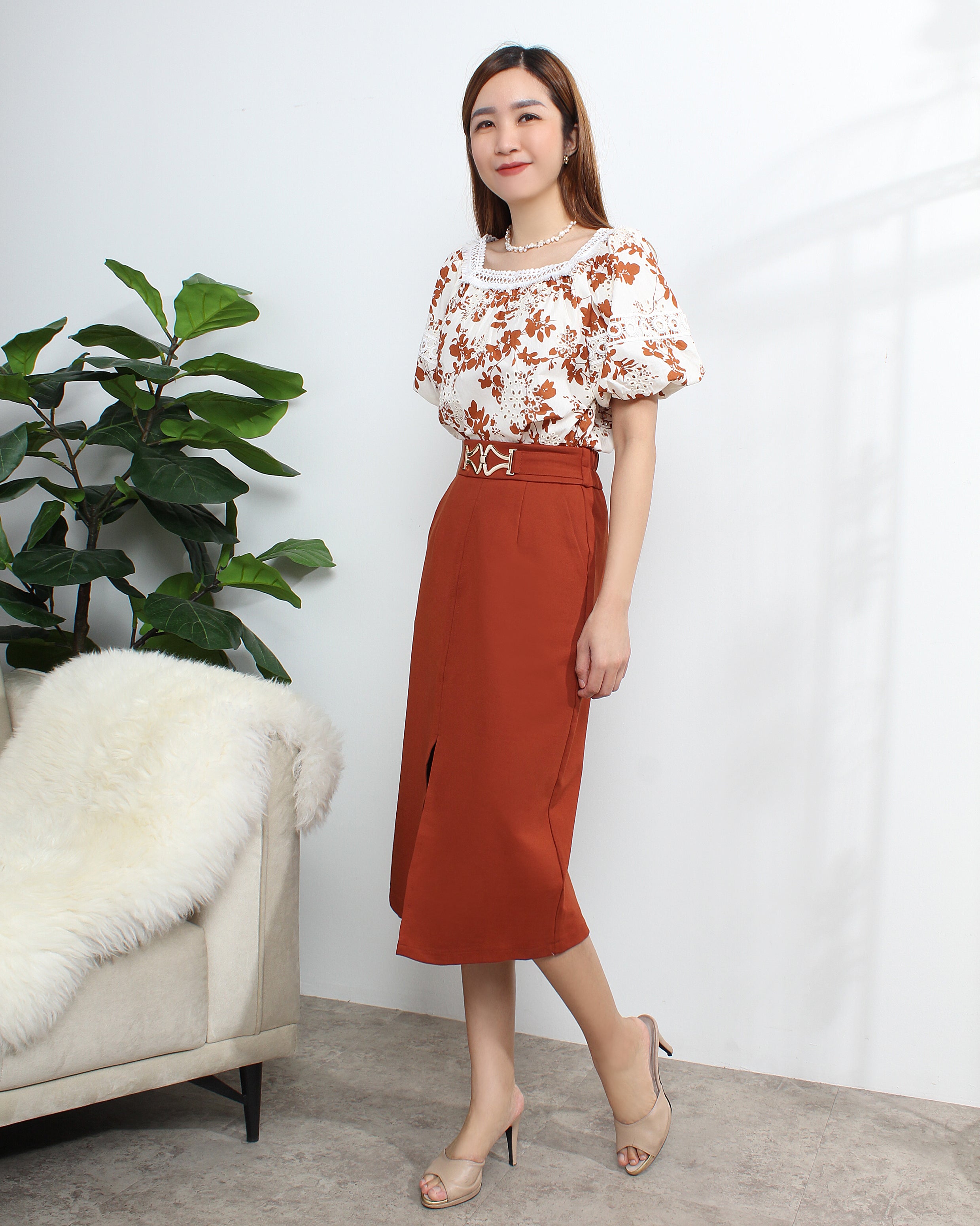 Simi Lace Puff Sleeve Blouse