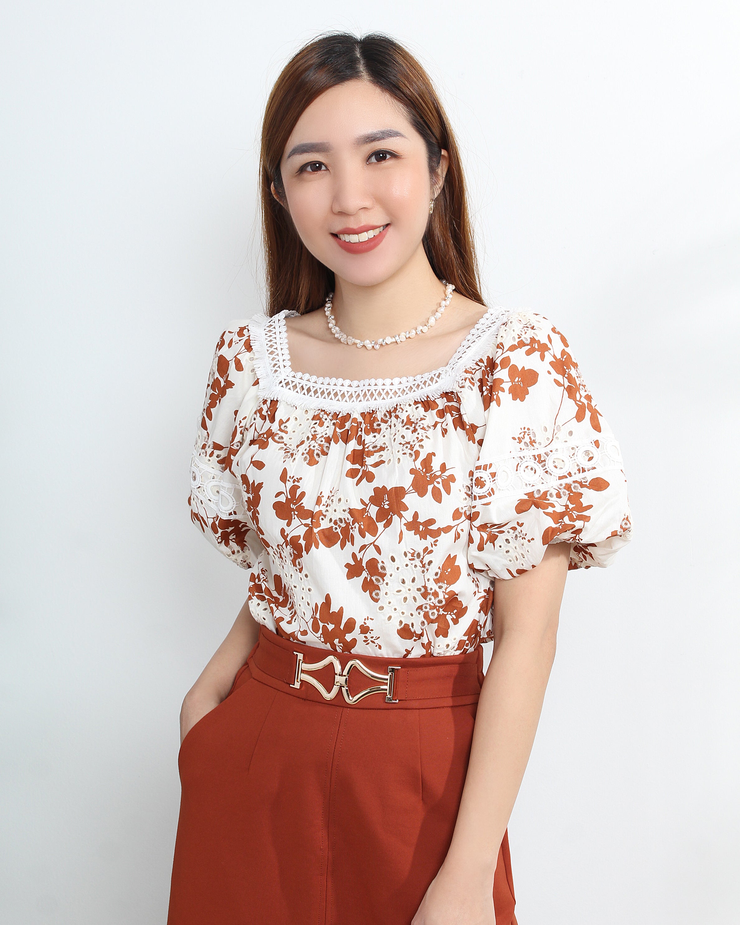 Simi Lace Puff Sleeve Blouse