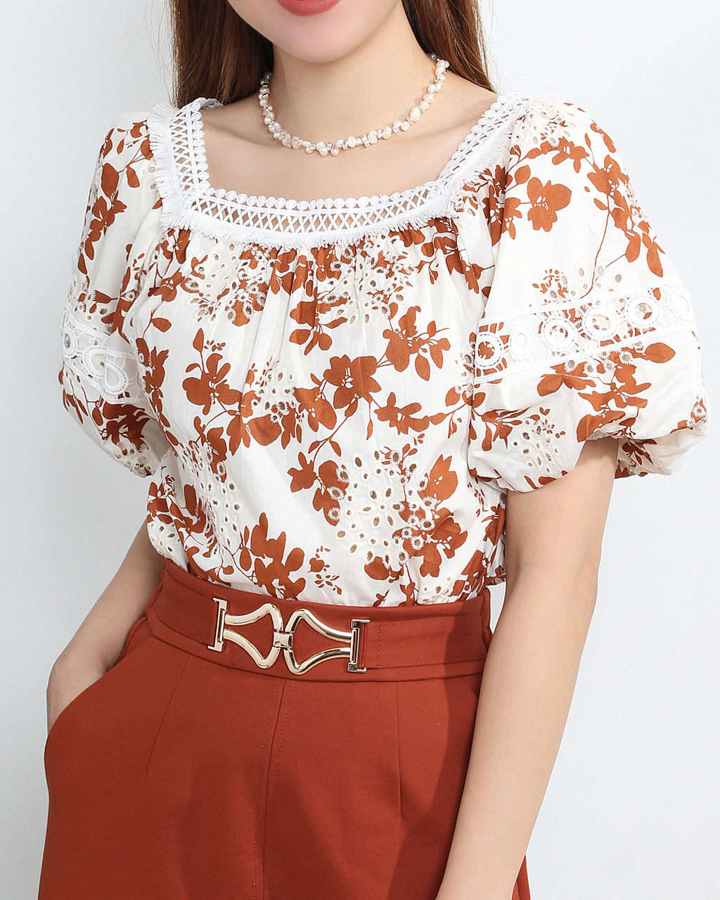 Simi Lace Puff Sleeve Blouse