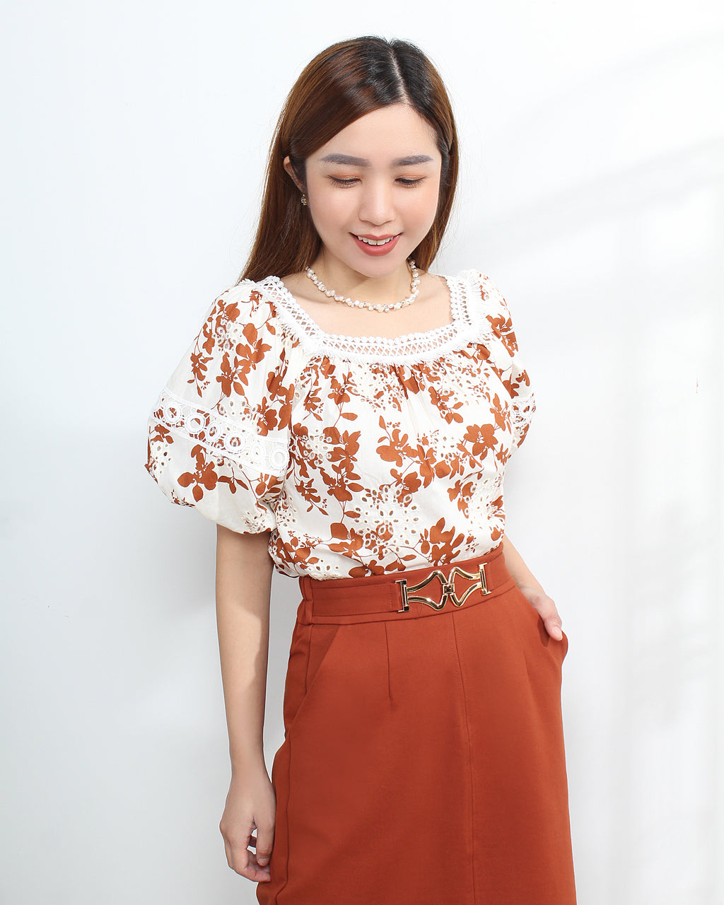 Simi Lace Puff Sleeve Blouse