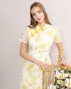 Zi Yun Eyelet Embroidery Qipao